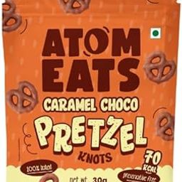 Atom Eats | Caramel Choco Pretzels 30g | Mini Pretzel Knots Coated in Smooth Milk Chocolate with Rich Caramel Flavour & Sea Salt | 100% Baked | Sweet-Salty Snack for Movie Nights, Coffee Breaks & Gifting | Imported Quality | Preservative-Free-image-25