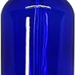 100 ML Cobalt Blue Round Empty Glass Bottle + Glass Dropper + Black Ring + White Silicone Teat, Refillable, Leak Proof For Essential Oils, Perfumes (Pack of 1)-picture-19