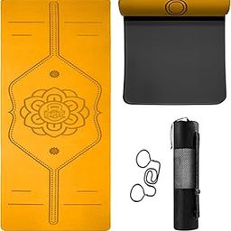 B Fit 8 MM Thick Wide 31x72 Inch Original TPE Yoga Mat – Free Yoga Bag and Strap Included - With Alignment System, Non-slip, Eco-friendly, sweat-resistant-image-89
