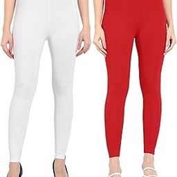 T2 Ankle Length Stretchable Cotton Blend Leggings for Women | 180 GSM | Mid-Waist Design | Pack of 2-image-62