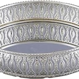 Design Decor Gallery German Silver Plated Tray| Decorative Plate | Gift for Diwali, Anniversary, House Warming, Birthday, Wedding Return Gift Size: 6x6 Inches with Printed Gift Box-29