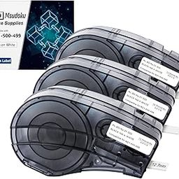 1/2" Nylon Fabric Label Compatible with Msudoku M21-500-499 Label Cartridge, Black on White Tape for 0.5" W x 16" L Wire Marking, Gerneral ID and Lab Labelling, Pack of 3-image-78