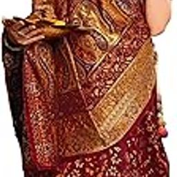 Women's Silk Blend Woven Saree With Blouse Piece-image-30