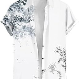 Half Sleeve Printed Summer Shirts for Men Regular Fit Printed Spread Collar Casual Shirt Lycra Fabric-image-43