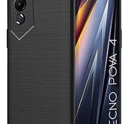 COVERBLACK Silicone Hybrid Rubber Case Back Cover for Tecno POVA 4 - Black-19