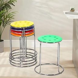 NGFC Set of 5 Round Metal Bar Stools for Indoor/Outdoor Use - Multicolor Kitchen, Office, Medical, Café, Doctor, and Hospital Stool, Durable & Stylish Seating Solution-picture-16