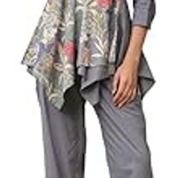 Women`s Pure Cotton Grey Printed Co-Ord Set-22