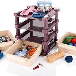 SHOPPIE Plastic Modular Drawer System 3 Tier Drawer Organisers, Drawers for Storage, for office, home, multiple use 3 layer Drawer Organizer Storage with Multicolor Modular Drawer (Multicolor)-19
