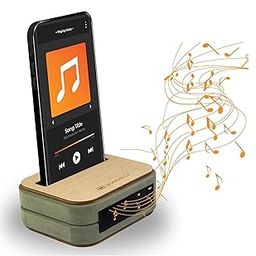 Cell Phone Stand Amplifier, Desktop Mobile Phone Holder, Universal Portable Wood Cell Phone Dock on Desk Bamboo Bed Stand Mount Cradle for Phone, Phone Loudspeaker Holder Stand-2