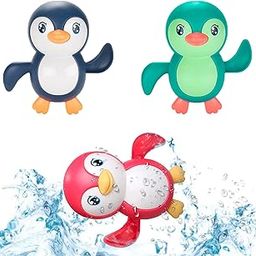 WISHKEY Plastic Floating Penguin Bathtub Toy for Kids, Cute Bathing Toys for Toddlers, Water Toys, Floating Pool Toys, Baby Swimming Floating Playing Toys, Multicolor, Age 0-3 Years (Pack of 1)-9