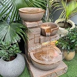 Classy Home Creation New Water Fiber 3 Tier Water Fountain with LED Light for Home and Garden, Big Size, Indoor Water Fountain for Home,Garden, Office, Fiber Water Fountain (Multicolour)-image-13