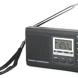 Mini Radio, Portable Mini AM/FM Radio with Digital Alarm Clock FM/MW/SW Radio Receiver FM Stereo Radio.(Black)-image-22