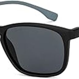 By Lenskart | Black Grey Full Rim Square Branded Latest And Stylish Sunglasses | Polarization And 100% Uv Protected | Men & Women | Medium | La S13164-95