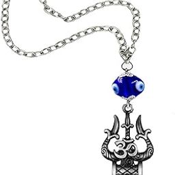 AFH Om Trishul Damaru Grey Evil Eye Mirror Charm Hanging Ornament Décor Dream Catcher Positive Vibes Balcony, Gift, Vehicle, Wind Chimes-image-48