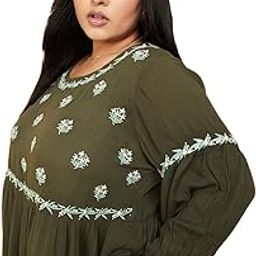 Plus Size Women Embroidered Tunic-36