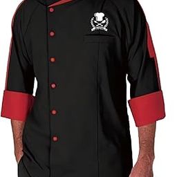 KE Premium Designer Black Color Chef Coat for Men & Women | Double Breasted Black Chef Coat Check Contrast, Poly/Cotton | Full Sleeves Chef Coat With 2 Pocket (IN, Alpha, L, Regular, Black)-image-68