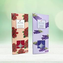 AuraDecor Wax Pack of 20 Fragrance Tealight Candles || Spa Candles || 3 Hours Burning Time (Rose & Lavender)-image-4