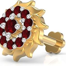 925 Sterling Silver 18K Gold Plated Radiant Sun Nose Pin for Women and Girls | With Certificate of Authenticity and 925 Stamp-11