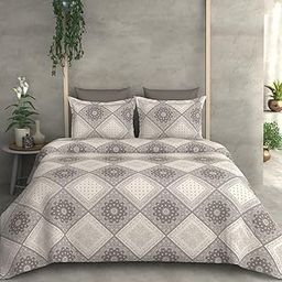 Slazie 300 TC Premium Glace Cotton Duvet Cover with Zipper |Single Size Razai Cover|Dohar Cover for Single Bed|Quilt Cover |Winter|Warm Stuff|Single Dohars|90x60 Inches|Brown Light|NDV 030-image-94