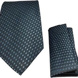 FashMade Grey Self Premium Italian Silk Tie & Pocket Square Set | 2.75" Slim Tie & 10x10" Matching Pocket Square Combo-image-48