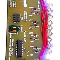 12 LED Knight Rider Light Effect LED Light Electronic Ready Module with Decade Counter & Timer IC (CD4017, NE555) with Adjustable L.E.D. Running Speed Control– Super Bright Green LED’s & Report-13