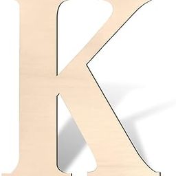 CHL Large Wooden Letter K for Home Décor, Crafts and Events | Unfinished Blank 8x6 Inch Big Alphabet Cutout | Wall Decor Wood Name Sign | DIY Art Projects for Wedding, Baby Shower, Birthday, Christmas-picture-11