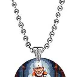 afh My Lord Sai Baba Religious Acrylic Pendant with Bead Chain | Spiritual Jewelry-picture-15
