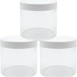 Happy Packaging 100 Gm Round Empty Acrylic cosmetic Cream Container|Jars With White Cap And White Inner Lids For Creams|Balms |Face Scrub|Body Cream Etc pack of 3-74