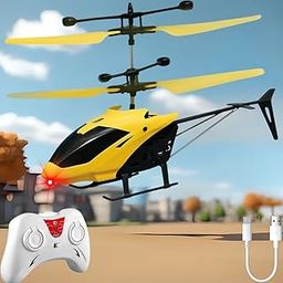 VRION Remote Control Helicopter for 6+ Boys, Indoor/Outdoor, Palm Sensing, LED Lights, Beginner,(Pack of 1) (Yellow)-15
