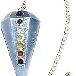 White Whale Angelite Stone Healing Crystal Gemstone Pendulum Dowsing Balancing Reiki Stone Pendulum-picture-15