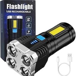 Vaxtore 4-in-1 Rechargeable Torch Light – High-Power LED Flashlight, Compact Pocket Torch with Long-Distance Beam, 4 Lighting Modes, Battery-Powered Emergency Light for Camping, Trekking, and Outdoor-31