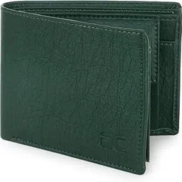 dezire crafts Men's Tan Artificial Leather Wallet Regular Size (6 Card Slots,Green)-picture-1