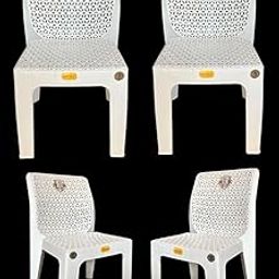 ANMOL Diamond Armless Plastic Chairs for Home, Café, Garden & Restaurant Heavy Duty Comfortable Plastic Outdoor and Indoor Chairs Weight Bearing Capacity 200 kg (Pack of 4, White)-image-40