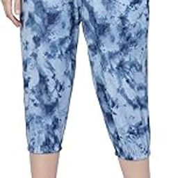 Women's Animal Print Tie-Dye Strechable Capri 3/4th Shorts (in, Alpha, M, Regular, Blue)-picture-5