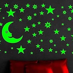 DreamKraft Vinyl Glow in The Dark Window Night Glow Stickers (Large, Green), Self-Adhesive-image-1