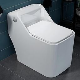 Plantex Imported Platinum One Piece Western Commode for Toilet/Rimless Siphonic Vaccum Commode with Soft Close Toilet Seat Cover - S Trap Outlet (White)-image-6