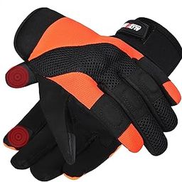 Allextreme Full Finger Bike Riding Gloves with Strong Knuckle Protective Shells Anti-Skid Surface Breathable Mesh Glove for Motorcycle Cycling Climbing Mountaineering Hiking (M, Black Orange)-image-11