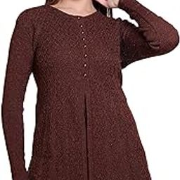 Woollen Women's Long Cardigan(9060DkcamelL)-image-95