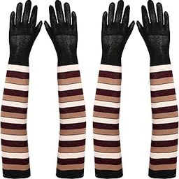 Footmate Combed Cotton Sun Protection Driving Gloves for Women, Elbow Length Elegant Breathable Free Size Hand Glove For Summer/Winter - Pack of 2-image-8