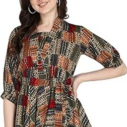 Women's Printed Regular Fit Top with Half Sleeves for Office Wear, Casual Wear, Under 399 Top for Women/Girls Top-image-73