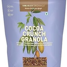 Nourish Organics Cocoa Crunch Granola, 270g Pack | Healthy and Nutritious Breakfast Cereals with Whole Nuts | No Refined Sugar | Clean Label-image-1
