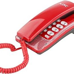 MYADDICTION Mini Wall Phone Corded Powered by Telephone Line for Hotel Family Red | Home Telephones & Accessories | Corded Telephones | consumerelectronics-11