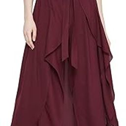 Wrap-on Skirt Plazzo Maroon | Flared Palazzo for Women | Stylish Palazzo Pant for Women | Women Regular Palazzo Pant-image-49