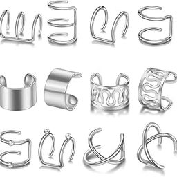 Fashion Jewellery Gifts Latest Stylish Combo Clip On Ear Cuff Earrings set for Women Girls Men Boys Punk Non-Piercing Earings Ear rings-image-14