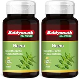 Baidyanath Neem - 60 Tablets (Pack of 2) | Ayurvedic Neem Extract Supplement | Supports Skin Health, Liver Function & Daily Detox |-80