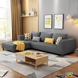 Casaliving Minta LHS 4 Seater L Shape Sofa Set for Living Room (Dark -Grey Fabric) Premium Fabric Sofa Set for Living Room Premium Look Design-image-55