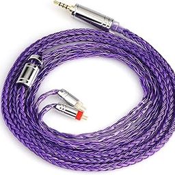 F FABOBJECTS® Zonie 16 Core Silver Plated Cable SPC Earphone Cable - 2pin 0.78 2.5mm, Zonie, Violet-98