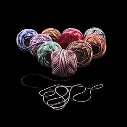 RSP Quality bit® Embroidery Material Crochet Mercer Cotton Thread Yarn for Knitting and Craft Making (10 Ball, Multicolor)-4