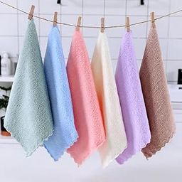 Microfiber Small Size Women's Handkerchief/Rumal - 400 GSM/Extra Soft and Super Absorbent Face Towels for Girl's, Kids & Newborn Babies (11x11 inch) - Multicolor (3)-image-59