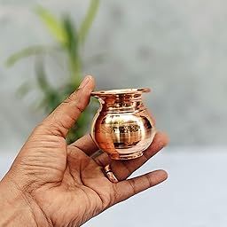 SHINDE EXPORTS Small Size Copper tamba lota Kalash for puja Drinking Water Pooja (6cm 40gms)-28